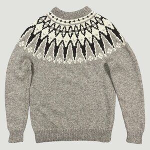 Vintage Handknit Wool Faire Isle Nordic Sweater - Adult Size Small